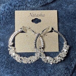Natasha Silver Hoop Earrings